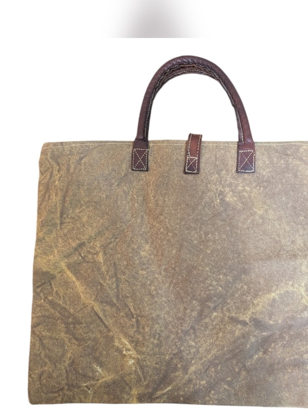 The Barrel Shack Waxed Canvas Travel Portfolio Tote Bag NWOT - Picture 4 of 6